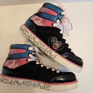 World Industries Skater Sneaker Women 7.5 Shoe Black Pink High Top